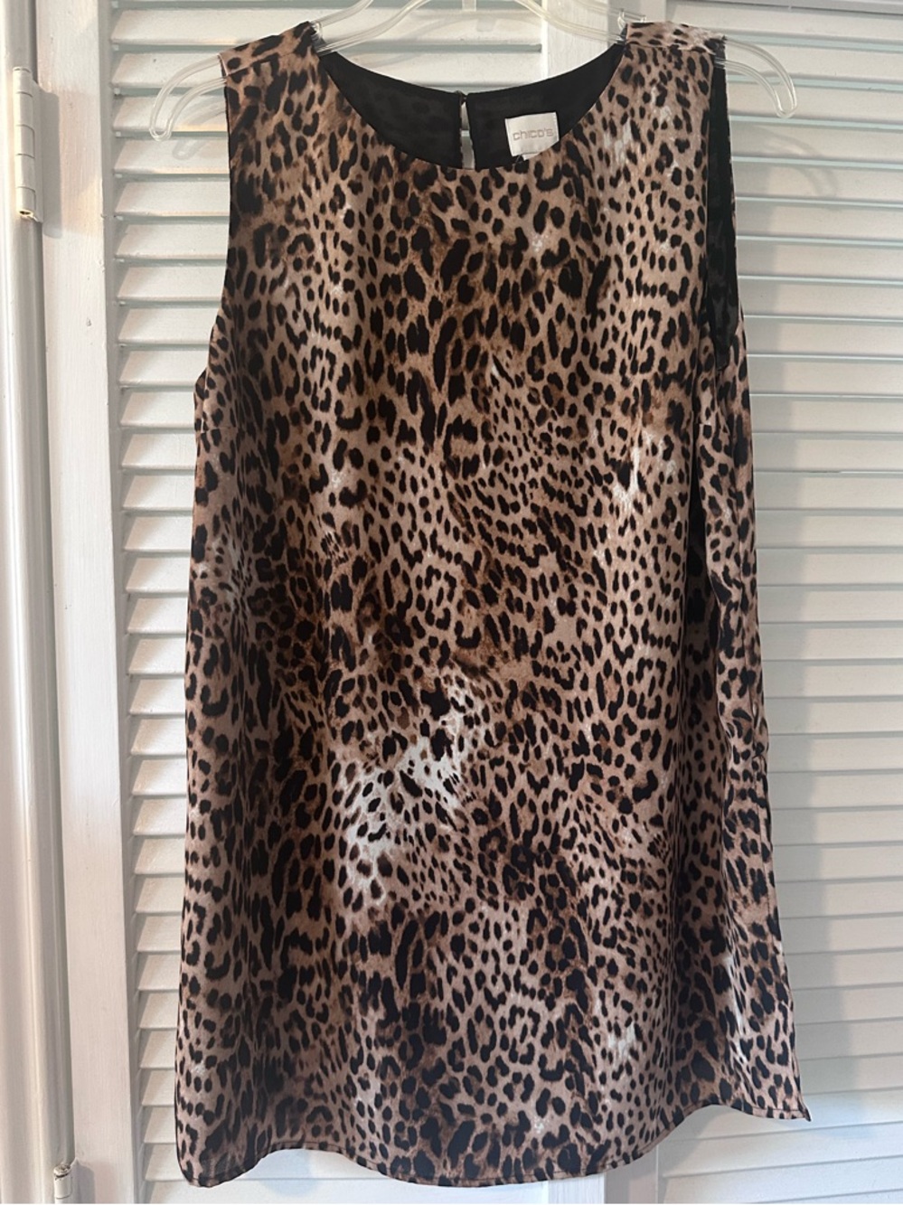Chico's Leopard Print Sleeveless Blouse Top - Brown & Black Chico’s 1, Medium